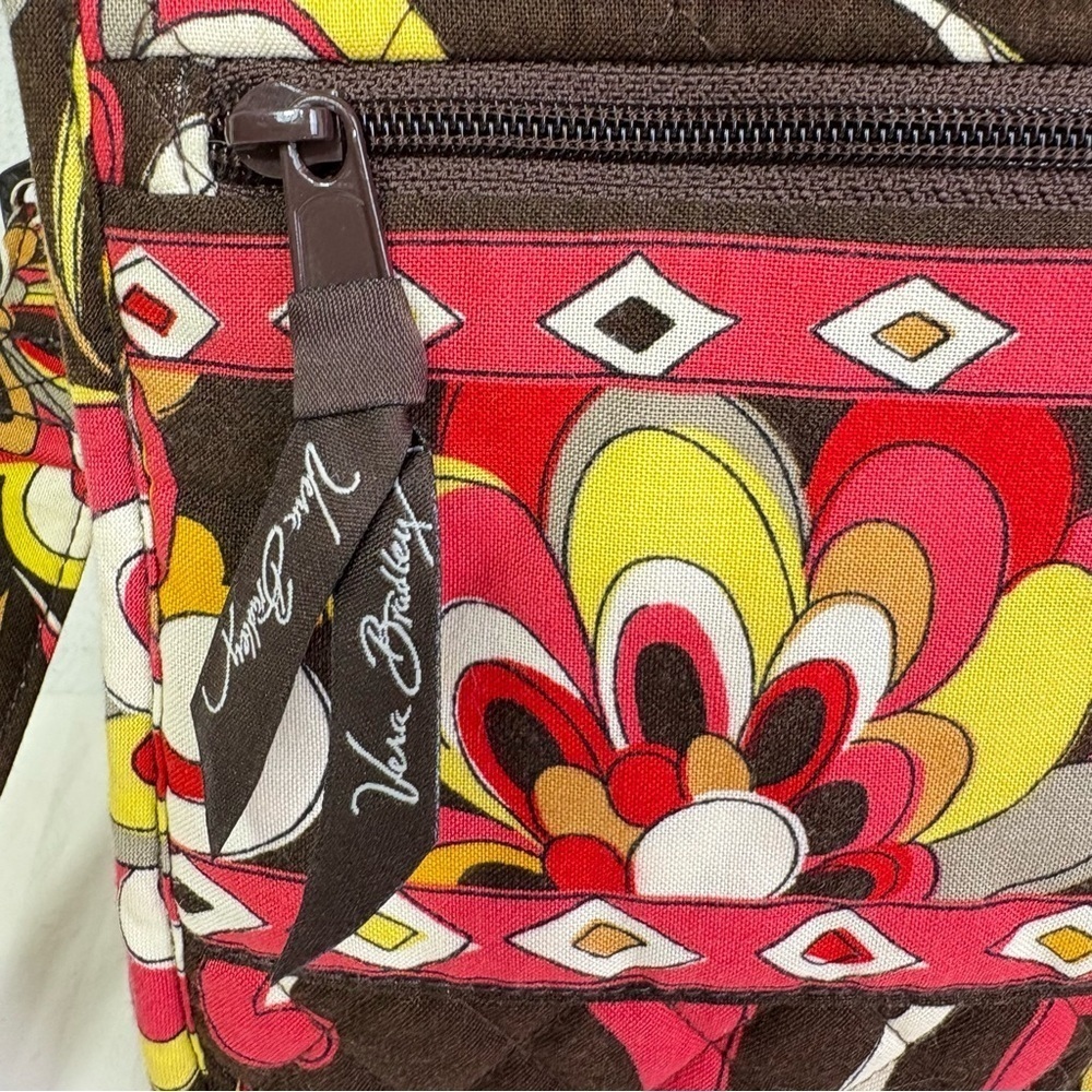 VERA BRADLEY Puccini Print Quilted Crossbody Messenger Bag Purse 60s 70s Boho - Picture 9 of 17